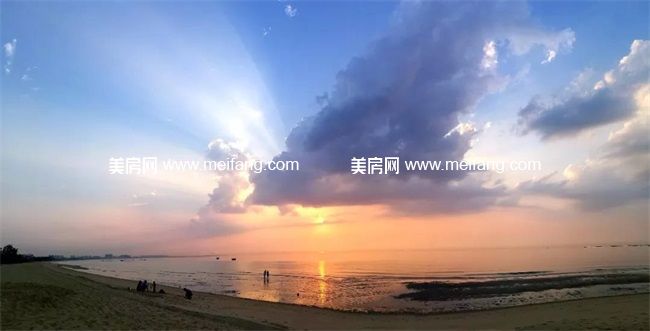 实拍金沙湾夕阳