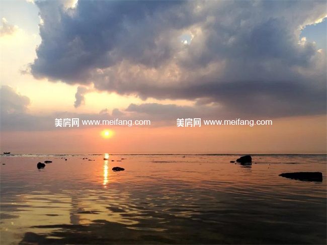 实拍金沙湾夕阳