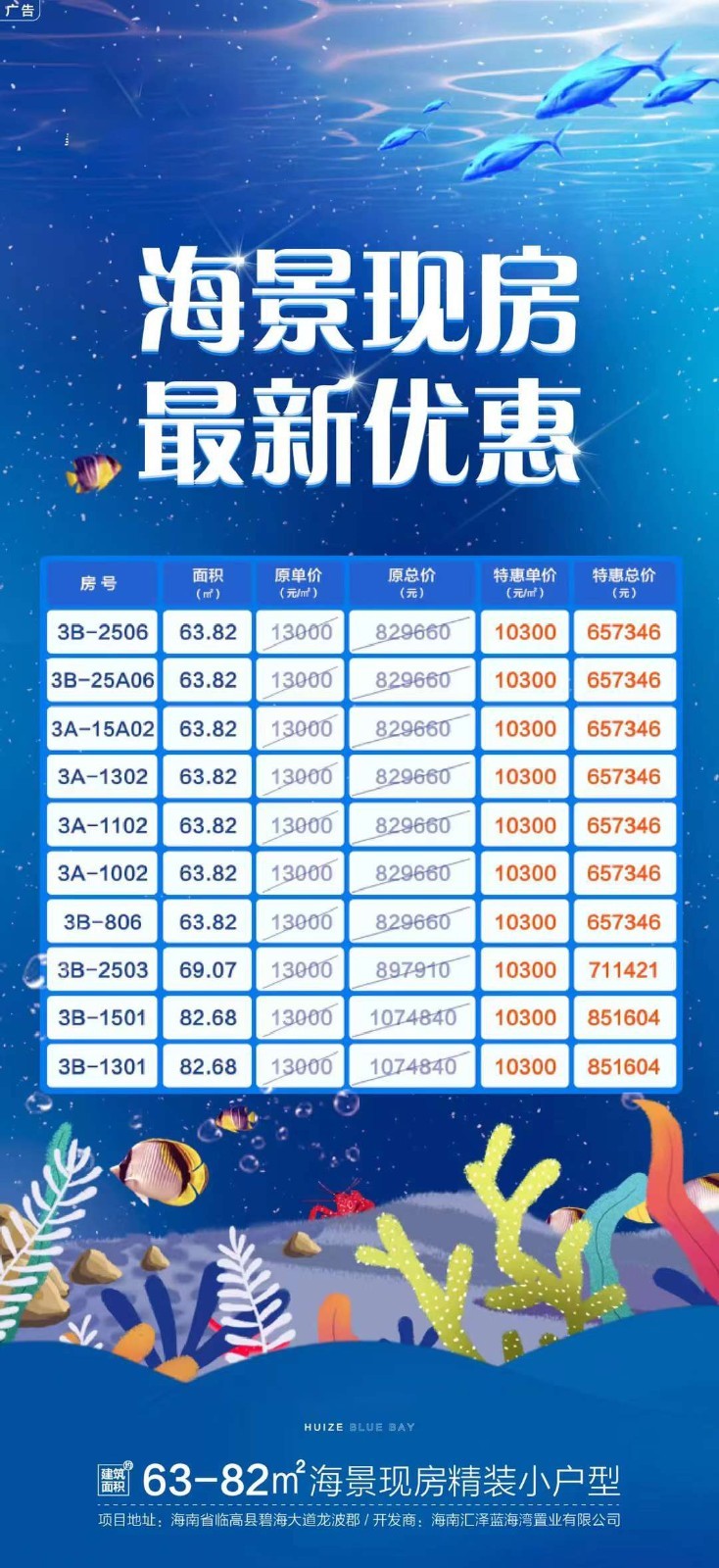 临高汇泽蓝海湾特惠房源详情