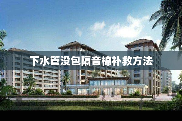 下水管没包隔音棉补救方法