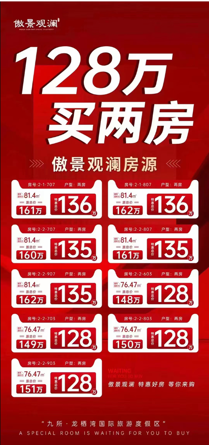  乐东傲景观澜九龙湾国际温泉花园8月新消息：有特价房源推出